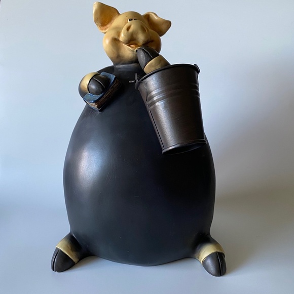 Anthropomorphic Pig Holding Book and Bucket Large (11") Vintage Scarce - Picture 7 of 8